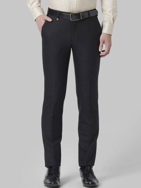 

Park Avenue Men Black Slim Fit Solid Formal Trousers