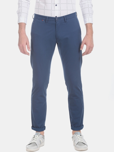 

Ruggers Men Blue Slim Fit Solid Regular Trousers