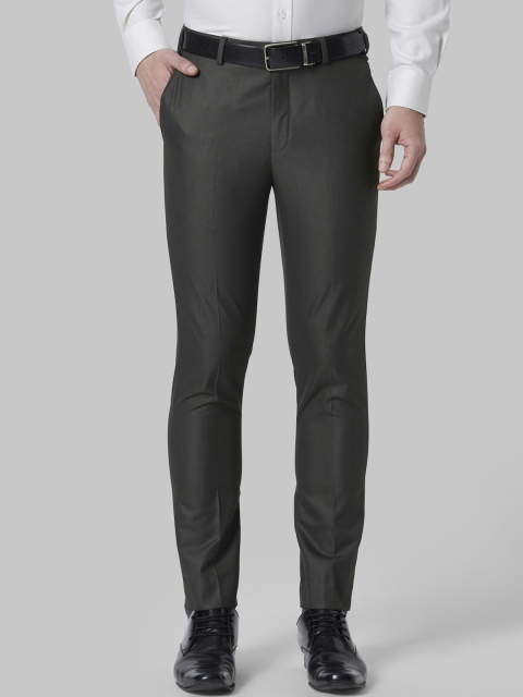 

Park Avenue Men Dark Green Regular Fit Solid Formal Trousers