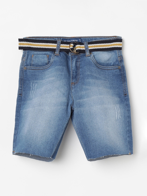 

Fame Forever by Lifestyle Boys Blue Washed Slim Fit Denim Shorts