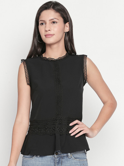 

Forever Glam by Pantaloons Women Black Solid Top