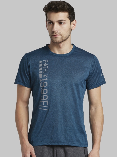

Parx Men Teal Blue Printed Round Neck T-shirt