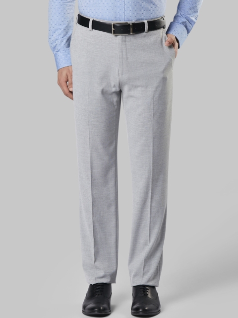 

Raymond Men Grey Regular Fit Self Design Formal Trousers