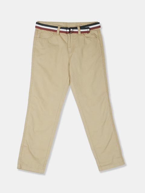

Cherokee Boys Beige Solid Regular Trousers