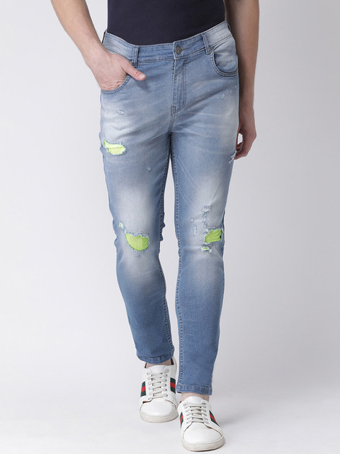 

REALM Men Blue Skinny Fit Mid-Rise Mildly Distressed Stretchable Jeans