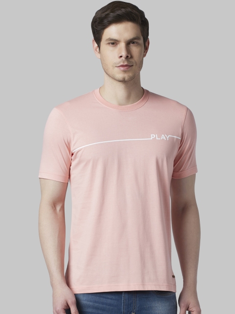 

Park Avenue Men Pink Printed Round Neck T-shirt