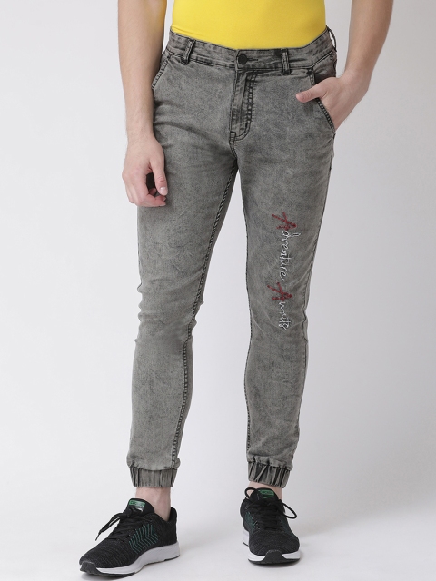 

REALM Men Grey Slim Fit Mid-Rise Clean Look Jeans