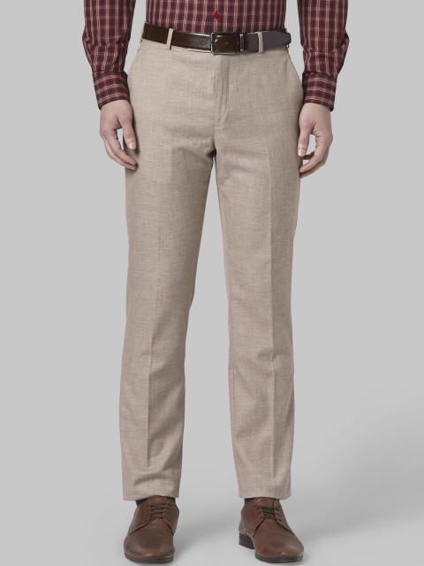

Park Avenue Men Beige Regular Fit Solid Formal Trousers
