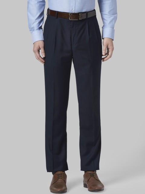 

Park Avenue Men Navy Blue Regular Fit Solid Formal Trousers