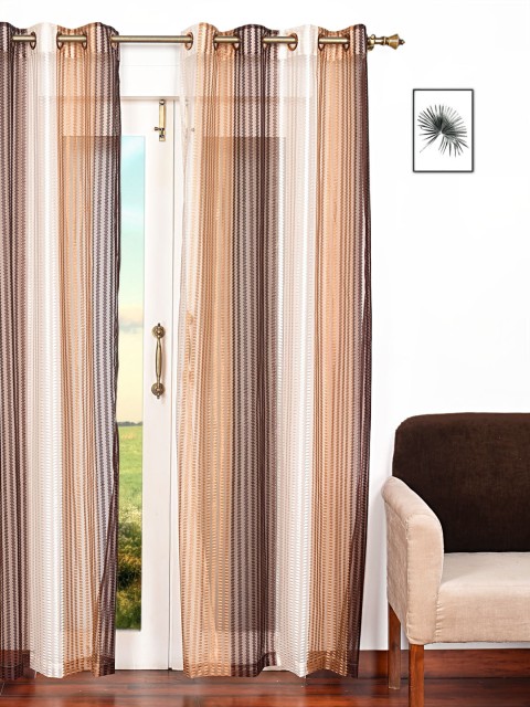 

Ariana Beige & White Striped Single Sheer Door Curtain