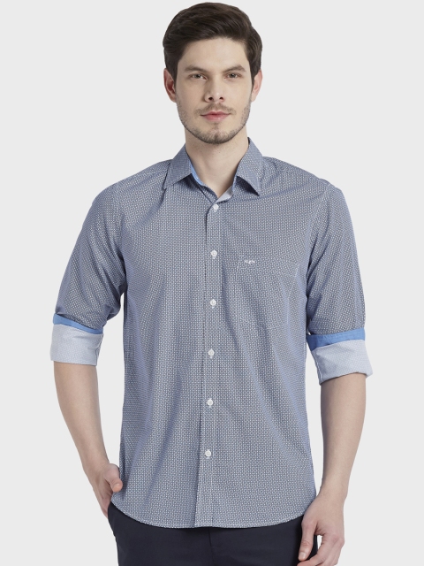 

ColorPlus Men Blue & White Tailored Fit Printed Casual Shirt
