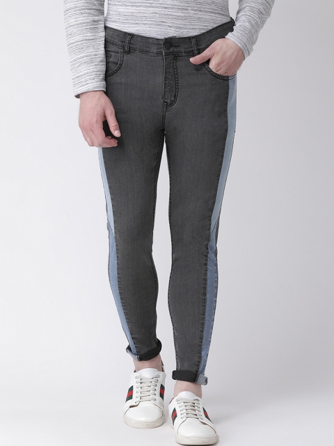 

REALM Men Black & Blue Skinny Fit Mid-Rise Clean Look Jeans