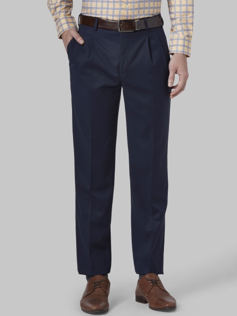 

Park Avenue Men Blue Regular Fit Solid Formal Trousers