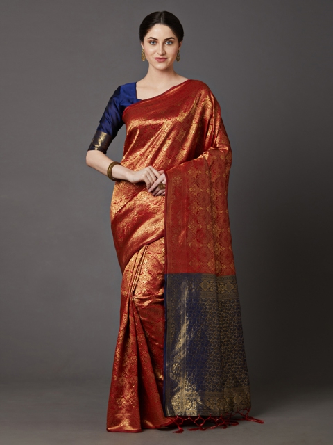 

Mitera Maroon Woven Design Banarasi Saree
