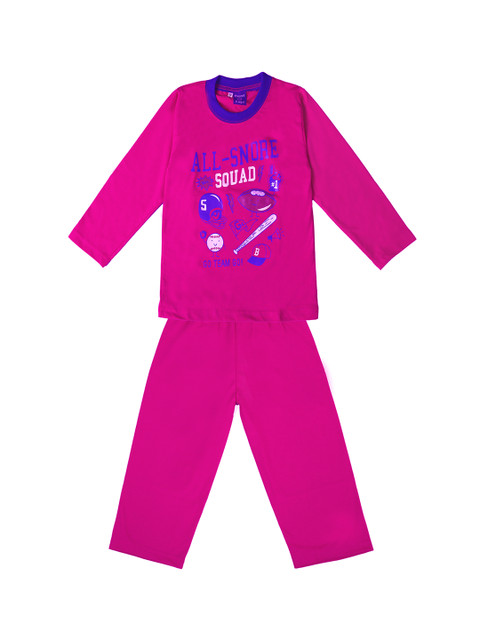 

SWEET ANGEL Boys Pink Printed Night suit 700566