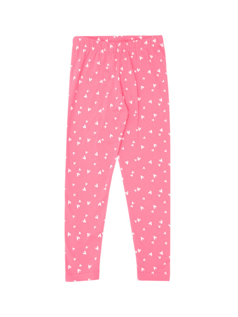 

Pantaloons Junior Girls Pink & White Printed Ankle-Length Leggings