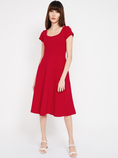 

CODE by Lifestyle Women Red Solid Fit and Flare Dress