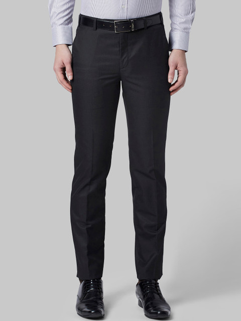 

Park Avenue Men Black Slim Fit Solid Formal Trousers