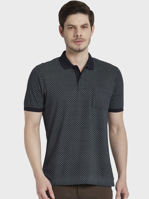 

ColorPlus Men Navy Blue Printed Polo Collar T-shirt