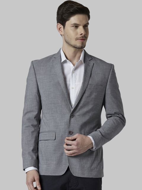 

Park Avenue Men Grey Solid Super Slim-Fit Single-Breasted Formal Blazer