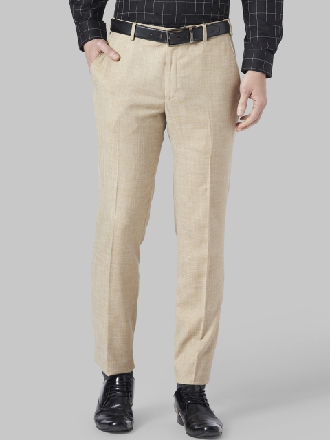 

Park Avenue Men Beige Slim Fit Solid Formal Trousers