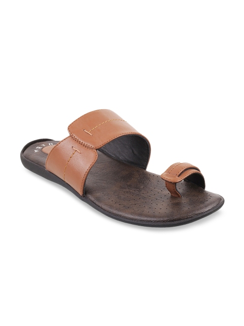 

Metro Men Tan Brown Solid Comfort Sandals