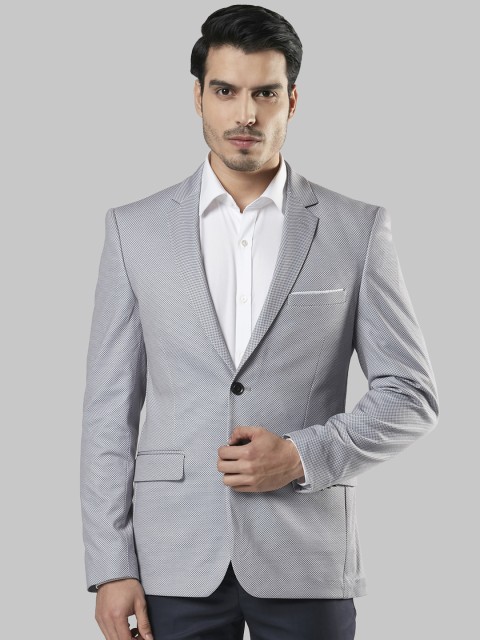 

Raymond Men Grey Self-Design Slim-Fit Single-Breasted Formal Blazer