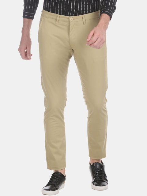 

Ruggers Men Beige Slim Fit Printed Regular Trousers
