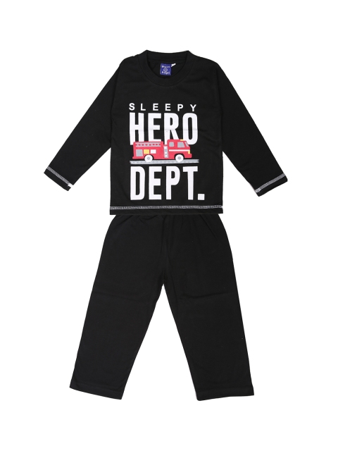 

SWEET ANGEL Boys Black & White Printed Night suit