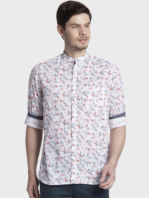 

ColorPlus Men White & Red Tailored Fit Printed Casual Shirt