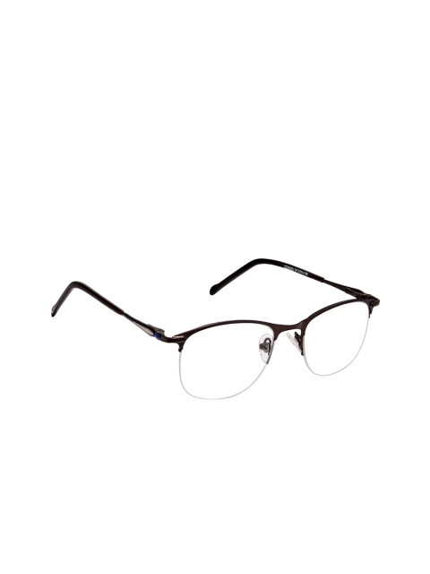 

Cardon Unisex Gunmetal-Toned Solid Half Rim Round Frames EWCD2055, Metallic