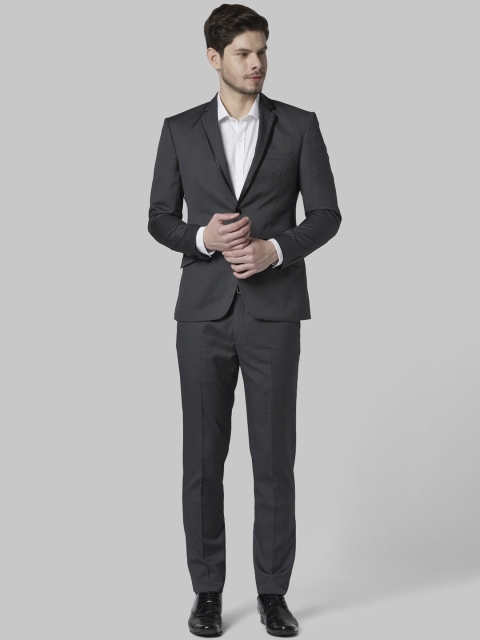 

Park Avenue Men Black Solid Single-Breasted Formal Suit