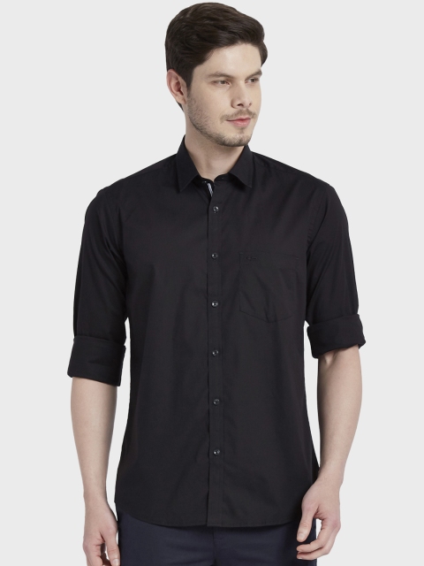 

ColorPlus Men Black Tailored Fit Solid Casual Shirt