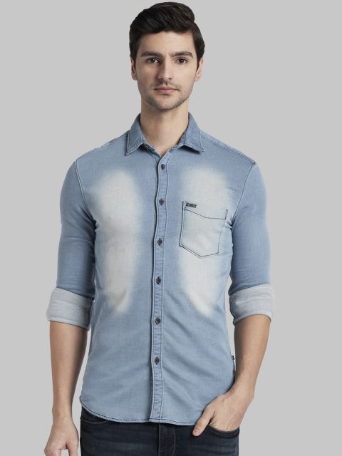 

Parx Men Blue Slim Fit Faded Casual Shirt