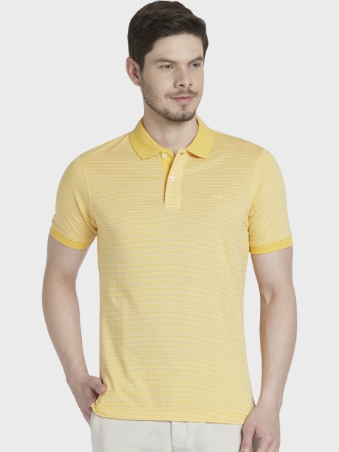 

ColorPlus Men Yellow Striped Polo Collar T-shirt