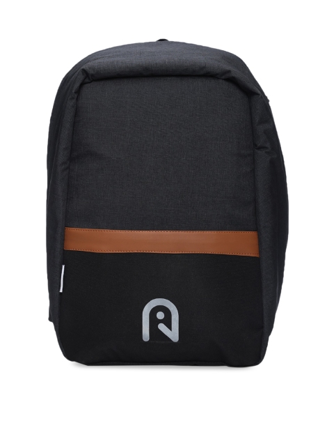 

Indiamigo Unisex Black & Brown Colourblocked Anti-Theft Backpack