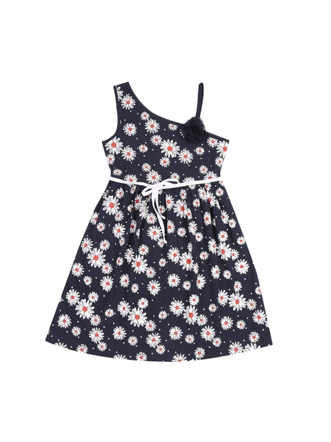 

Pantaloons Junior Girls Navy Blue Printed Fit and Flare Dress