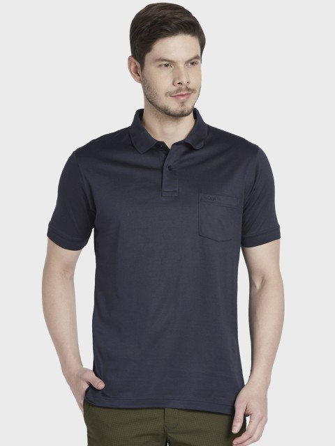 

ColorPlus Men Navy Blue Solid Polo Collar T-shirt