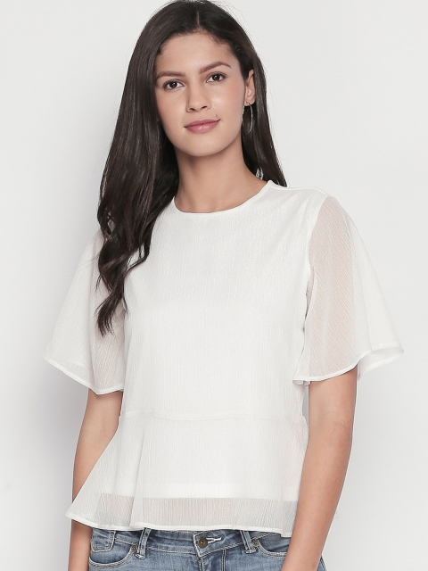 

Forever Glam by Pantaloons Women White Solid Top