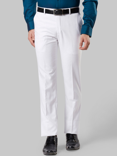 

Raymond Men White Slim Fit Solid Formal Trousers