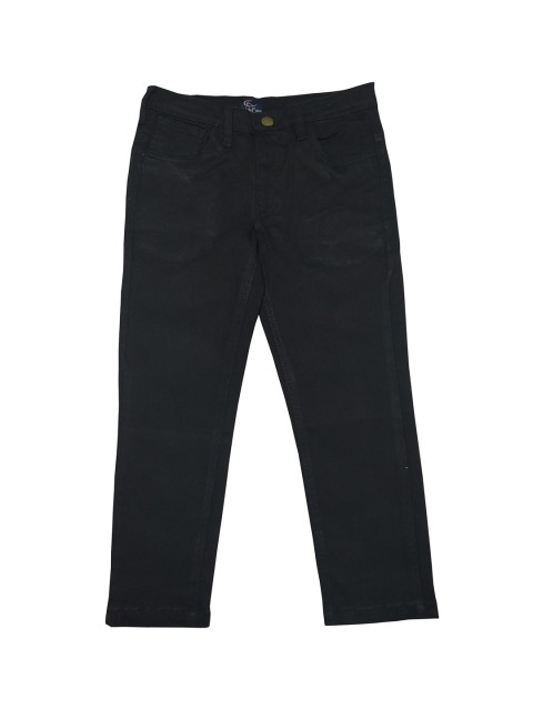 

KiddoPanti Boys Black Regular Fit Solid Regular Trousers