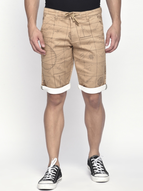 

beevee Men Khaki Checked Regular Shorts