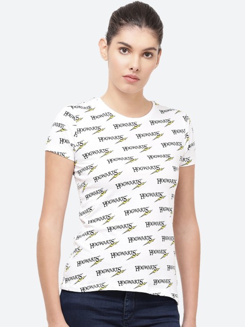 

Free Authority Women Off White Harry Potter Printed Round Neck T-Shirt