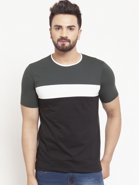 

Kalt Men Black & Grey Colourblocked Round Neck T-shirt