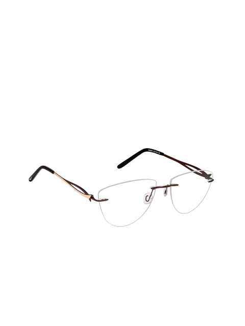 

Cardon Women Brown & Beige Colourblocked Rimless Oval Frames