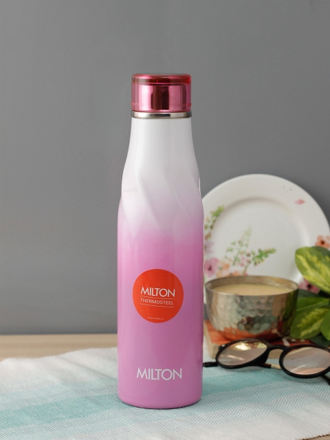 

Milton Unisex Pink & White Ombre Spiral-750 Thermosteel Hot & Cold Water Bottle 710 ml