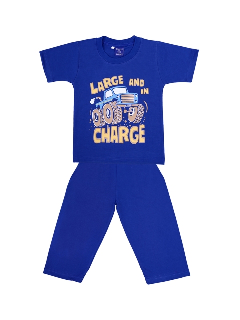 

SWEET ANGEL Boys Blue Printed Night suit