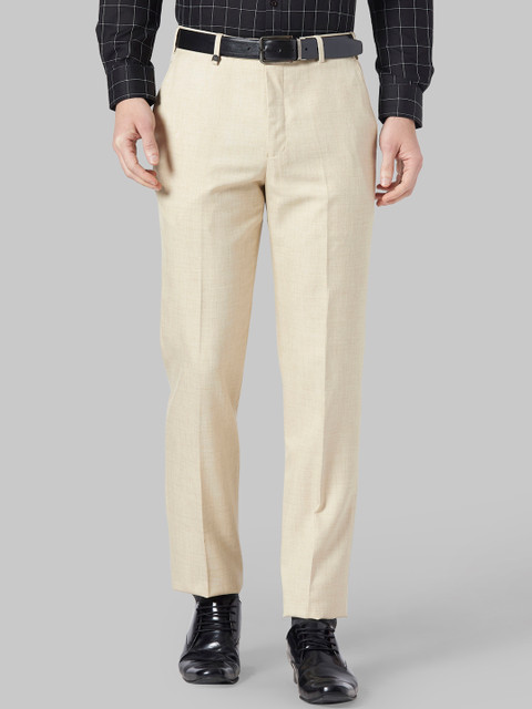 

Park Avenue Men Beige Regular Fit Solid Regular Trousers