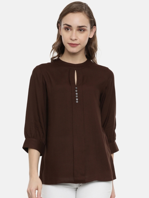

IDK Women Brown Solid Top