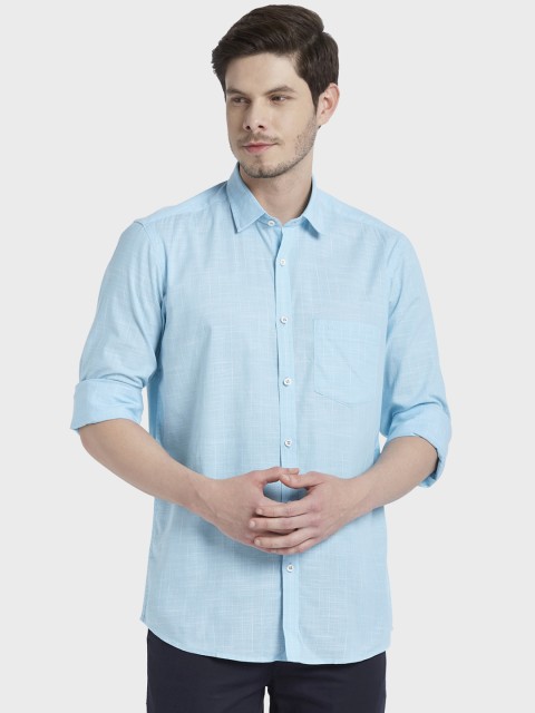 

ColorPlus Men Blue & White Tailored Fit Checked Casual Shirt